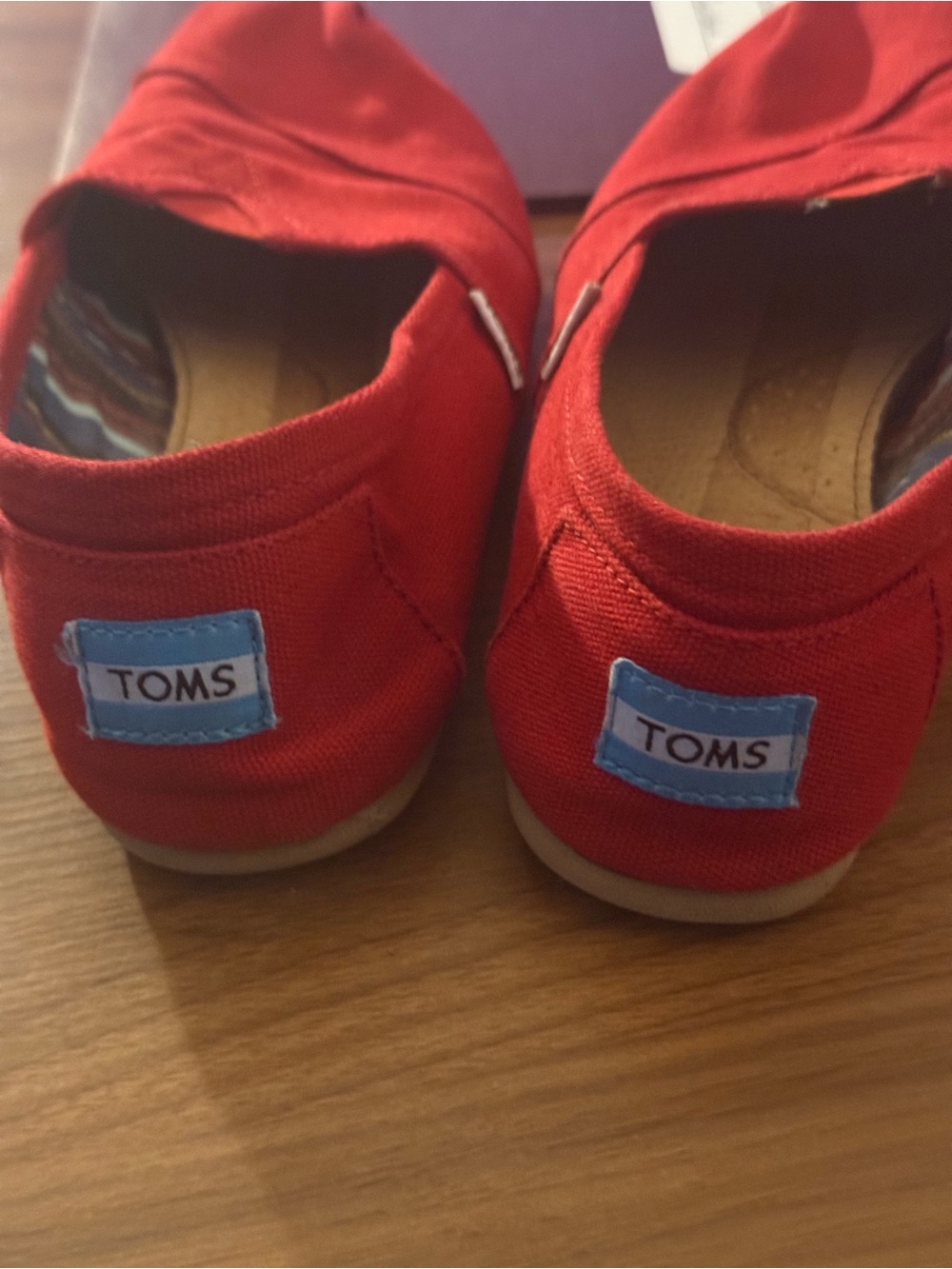 Toms Red Canvas Slip-On Shoes